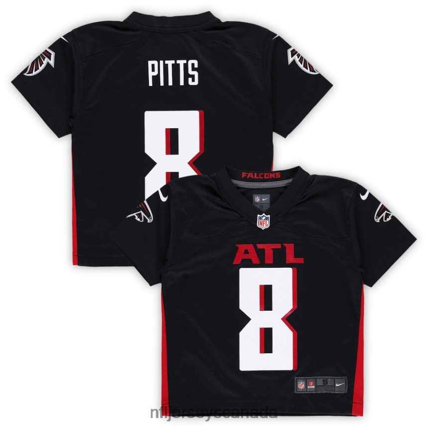 Men Preschool Atlanta Falcons Kyle Pitts Nike Black Game Jersey Clothing NFL TBXFR61420