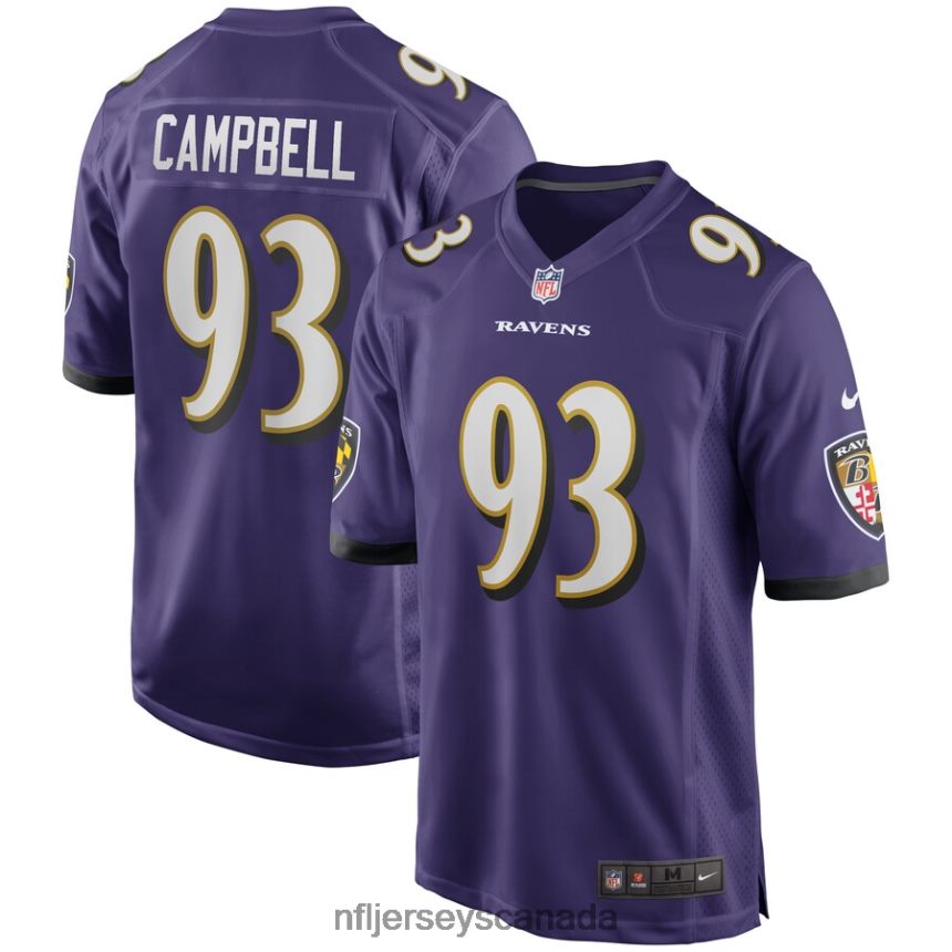 Men Baltimore Ravens Calais Campbell Nike Purple Game Player Jersey Clothing NFL TBXFR6980