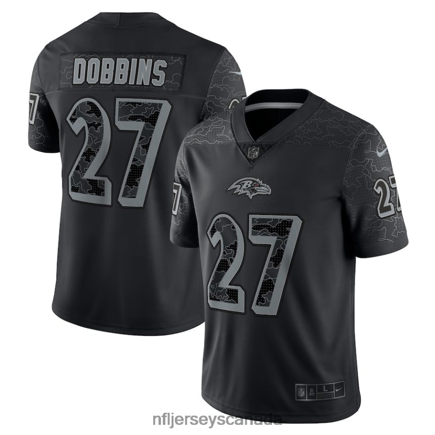 Men Baltimore Ravens J.K. Dobbins Nike Black RFLCTV Limited Jersey Clothing NFL TBXFR63023