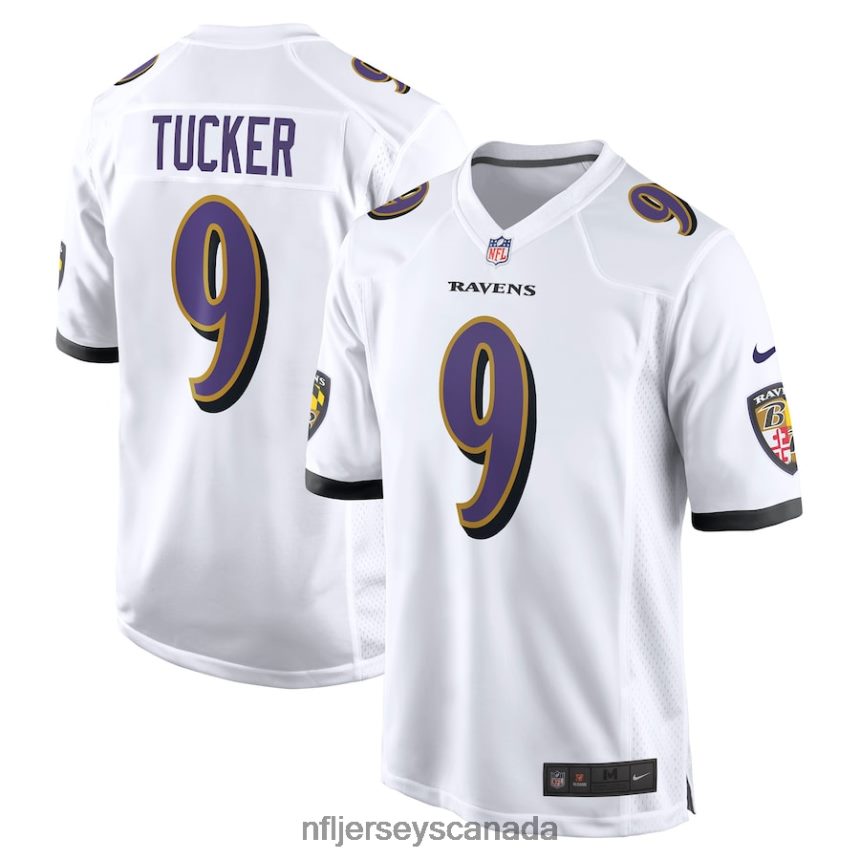 Men Baltimore Ravens Justin Tucker Nike White Game Jersey Clothing NFL TBXFR6907