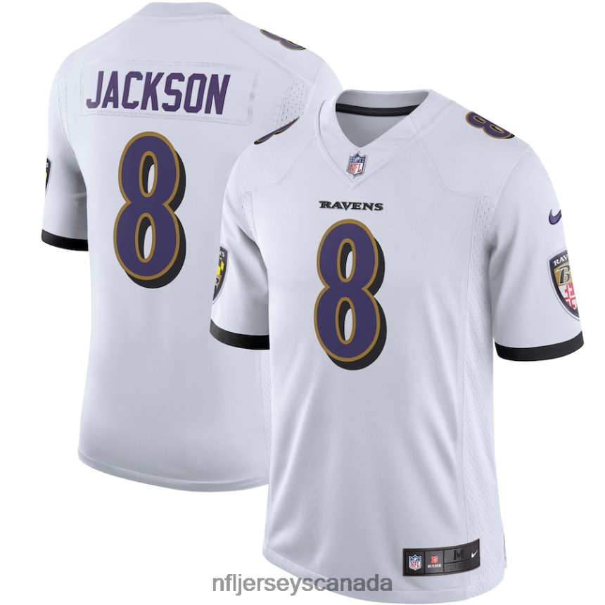 Men Baltimore Ravens Lamar Jackson White Vapor Limited Jersey Clothing NFL TBXFR61345