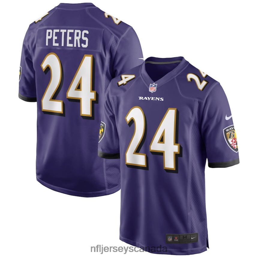 Men Baltimore Ravens Marcus Peters Nike Purple Game Jersey Clothing NFL TBXFR64895