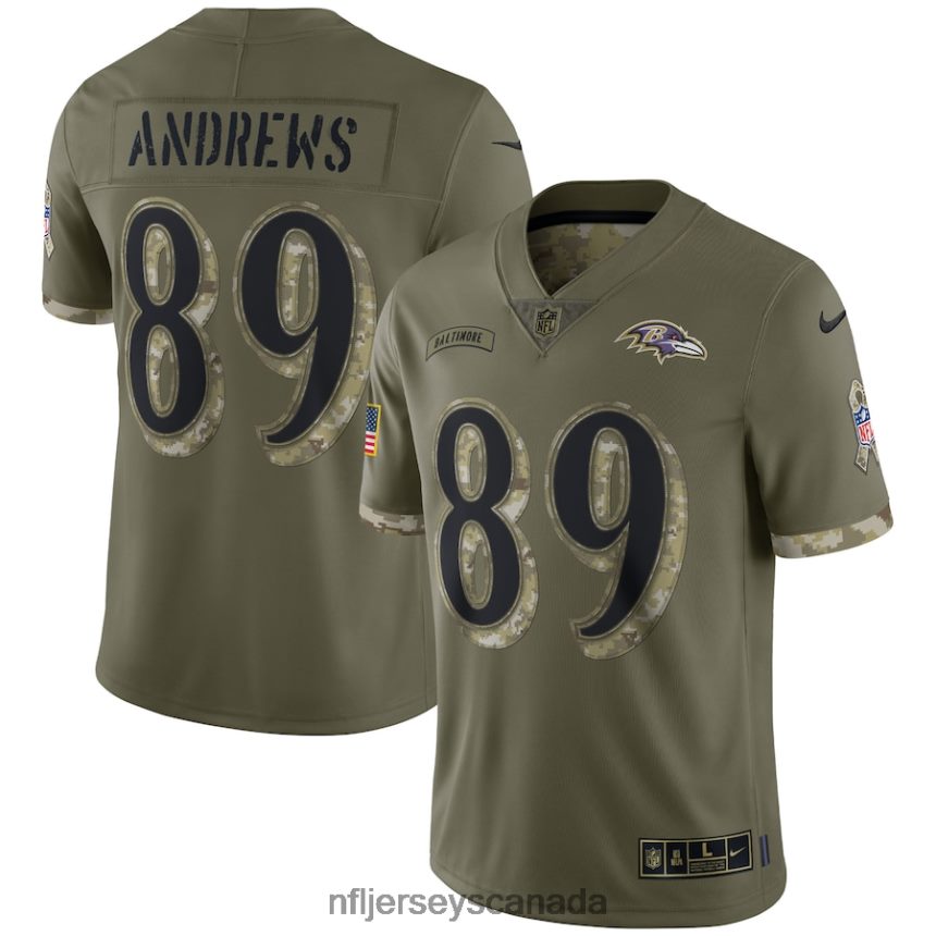 Men Baltimore Ravens Nike Olive 2022 Salute To Service Limited Jersey Clothing NFL TBXFR62885
