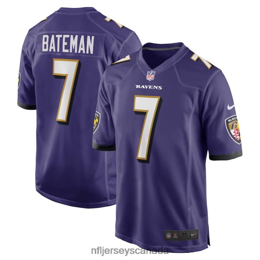 Men Baltimore Ravens Rashod Bateman Nike Purple Game Player Jersey Clothing NFL TBXFR63257