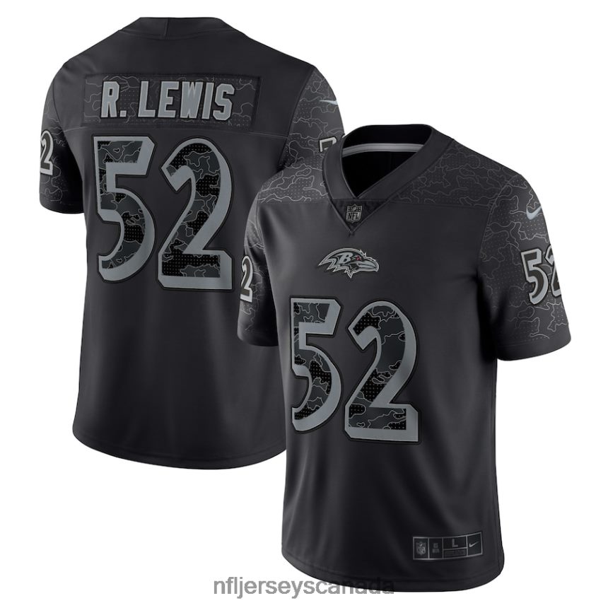 Men Baltimore Ravens Ray Lewis Nike Black Retired Player RFLCTV Limited Jersey Clothing NFL TBXFR62331
