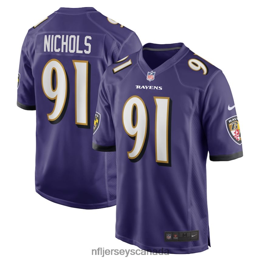 Men Baltimore Ravens Rayshad Nichols Nike Purple Game Player Jersey Clothing NFL TBXFR65670