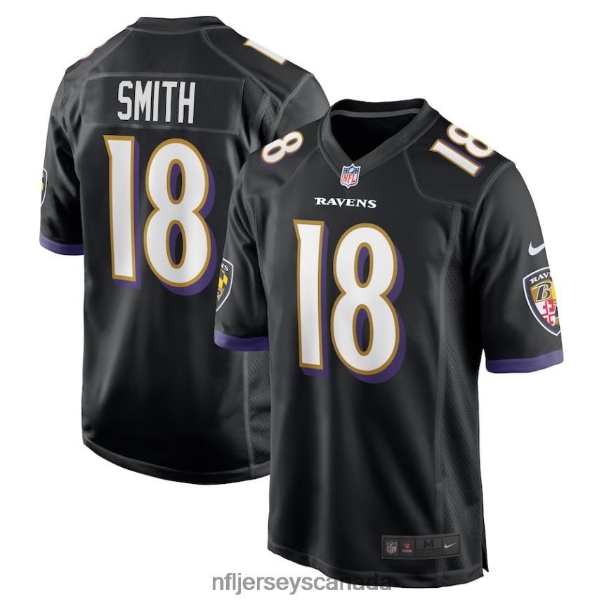 Men Baltimore Ravens Roquan Smith Nike Black Alternate Game Player Jersey Clothing NFL TBXFR6254