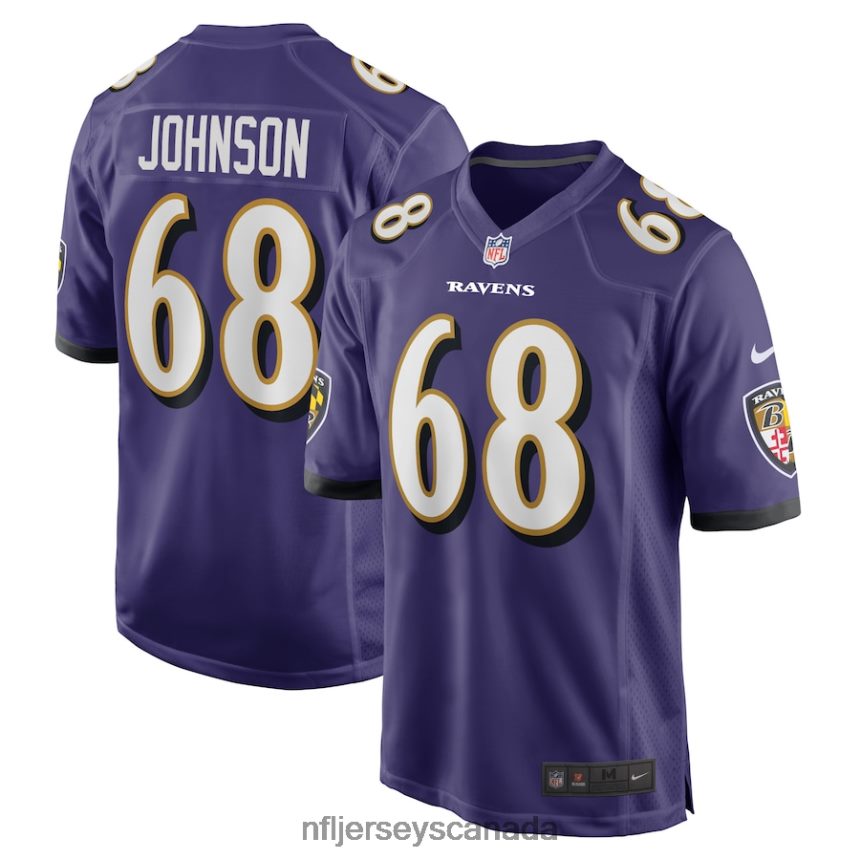 Men Baltimore Ravens Zack Johnson Nike Purple Home Game Player Jersey Clothing NFL TBXFR66868