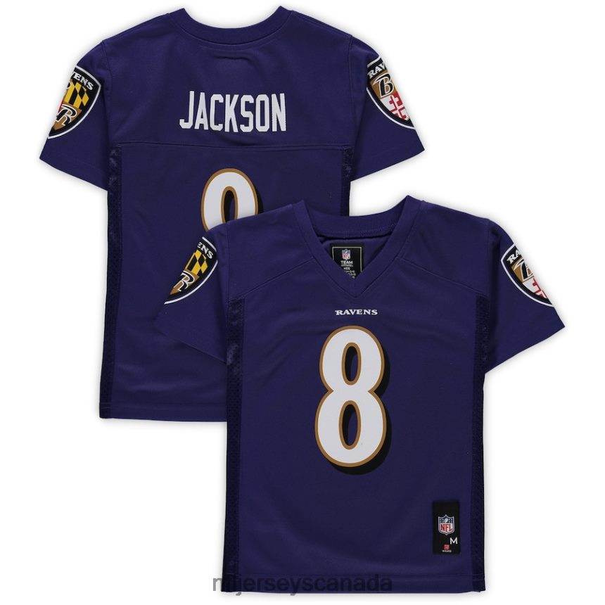 Men Preschool Baltimore Ravens Lamar Jackson Purple Replica Player Jersey Clothing NFL TBXFR6919