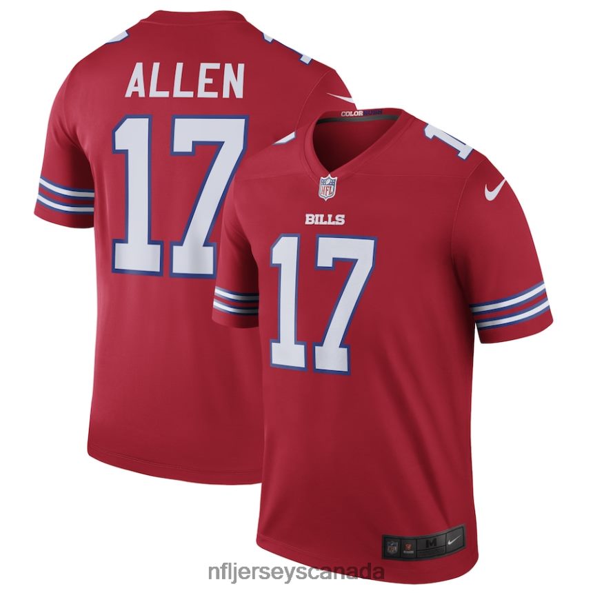 Men Buffalo Bills Nike Josh Allen Red Color Rush Legend Jersey Clothing NFL TBXFR6449