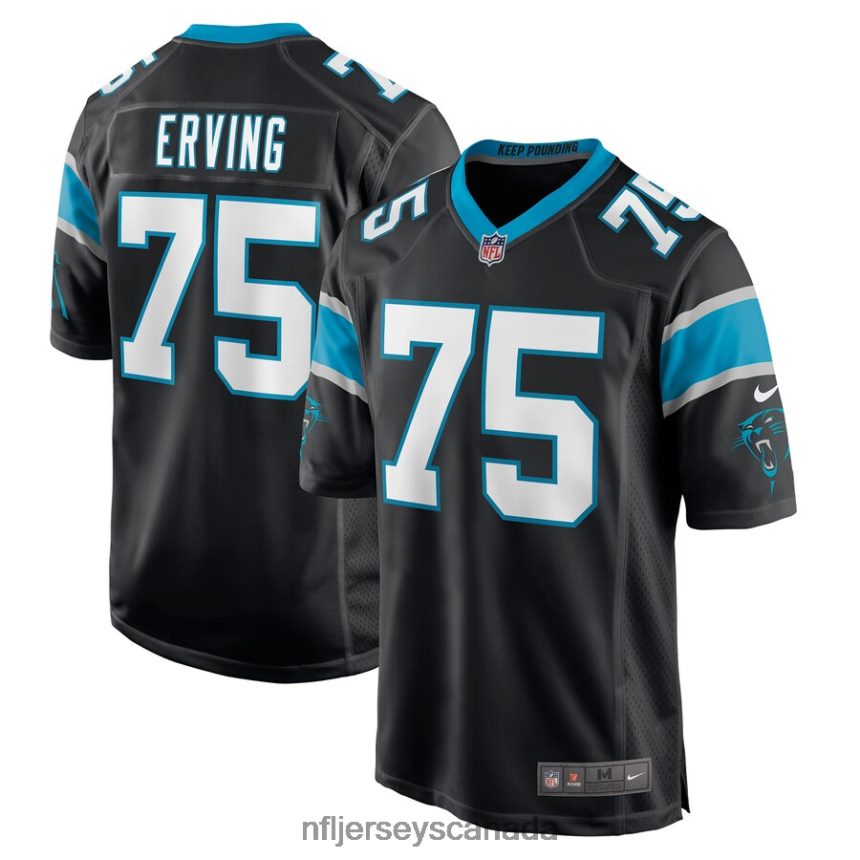 Men Carolina Panthers Cameron Erving Nike Black Game Jersey Clothing NFL TBXFR66491