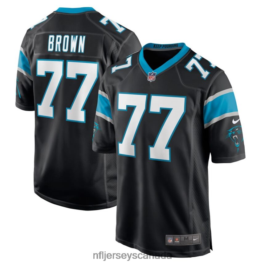 Men Carolina Panthers Deonte Brown Nike Black Game Player Jersey Clothing NFL TBXFR66680