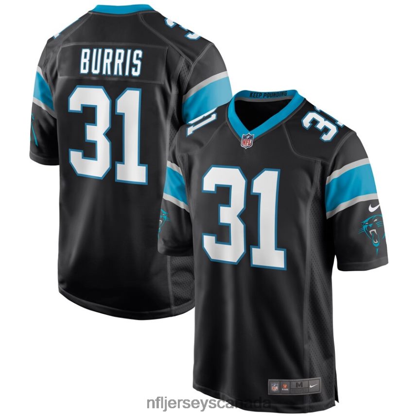 Men Carolina Panthers Juston Burris Nike Black Game Jersey Clothing NFL TBXFR66781