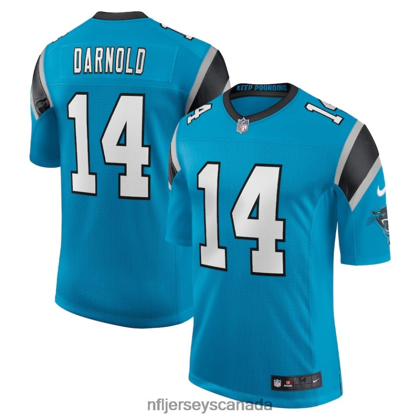 Men Carolina Panthers Sam Darnold Nike Blue Vapor Limited Jersey Clothing NFL TBXFR64471