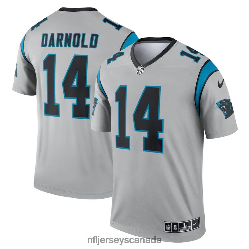 Men Carolina Panthers Sam Darnold Nike Silver Inverted Legend Jersey Clothing NFL TBXFR62930