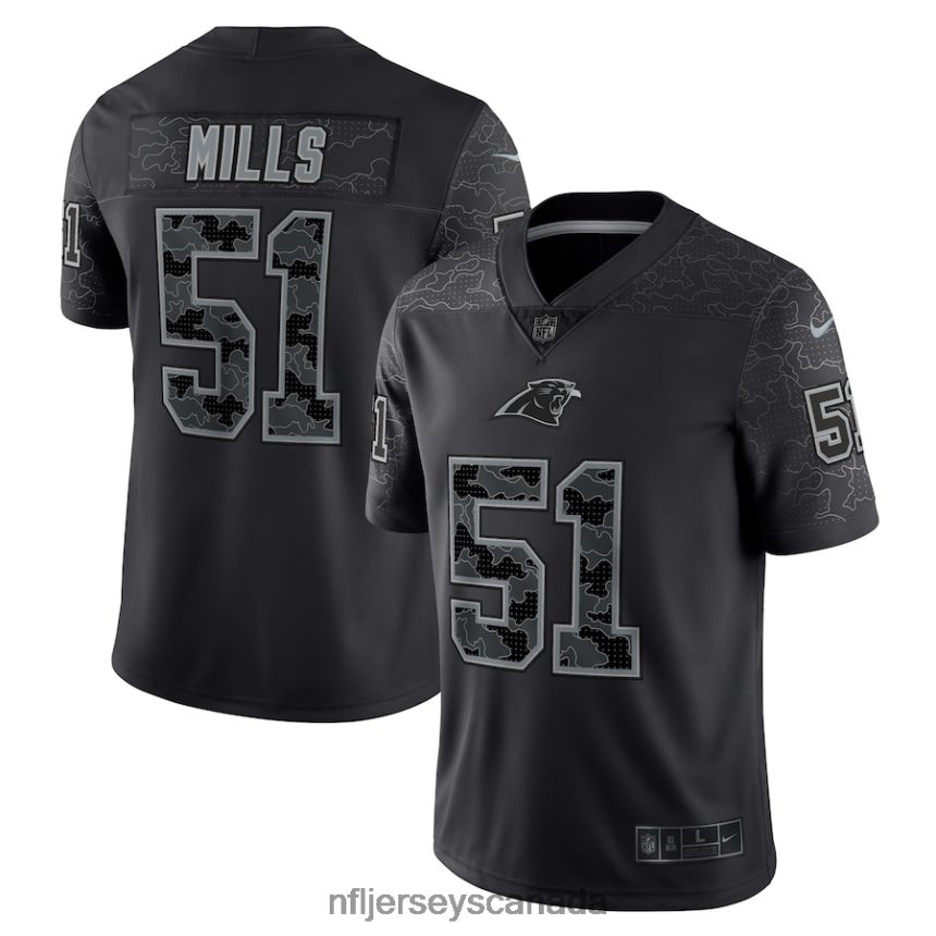 Men Carolina Panthers Sam Mills Nike Black Retired Player RFLCTV Limited Jersey Clothing NFL TBXFR61329