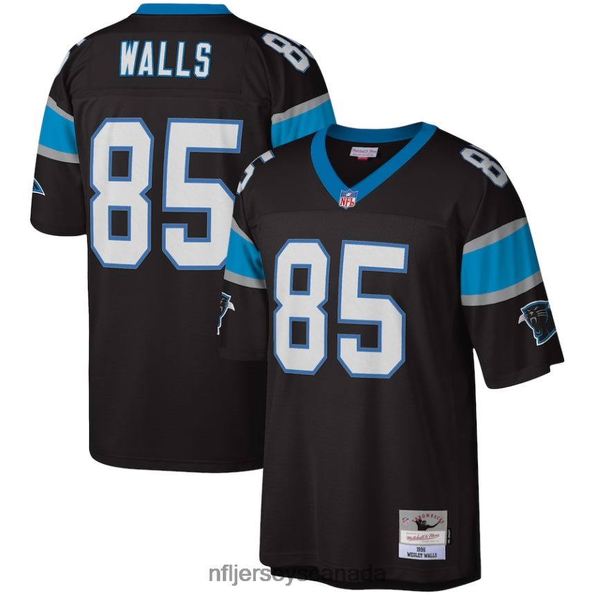 Men Carolina Panthers Wesley Walls Mitchell & Ness Black 1996 Legacy Replica Jersey Clothing NFL TBXFR63579
