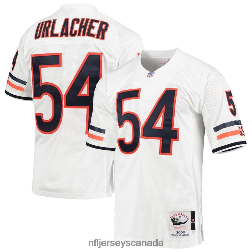 Men Chicago Bears Brian Urlacher Mitchell & Ness White 2000 Authentic Throwback Retired Player Jersey Clothing NFL TBXFR65547