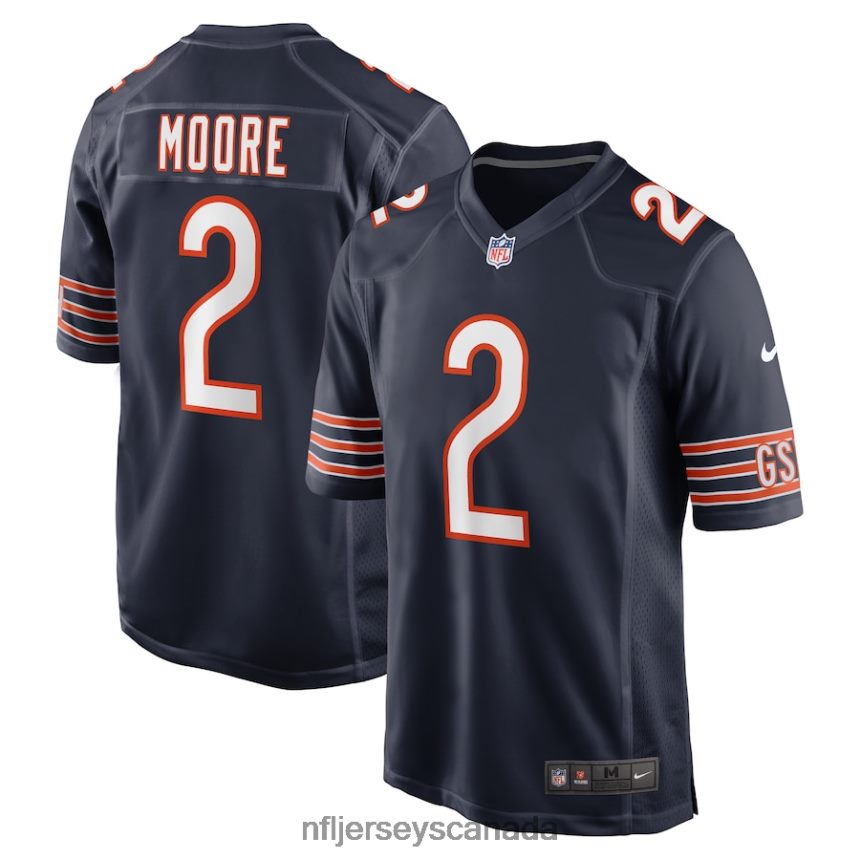 Men Chicago Bears D.J. Moore Nike Navy Team Color Game Jersey Clothing NFL TBXFR663
