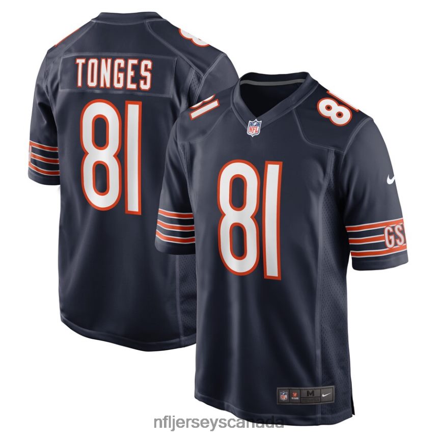 Men Chicago Bears Jake Tonges Nike Navy Game Player Jersey Clothing NFL TBXFR66029