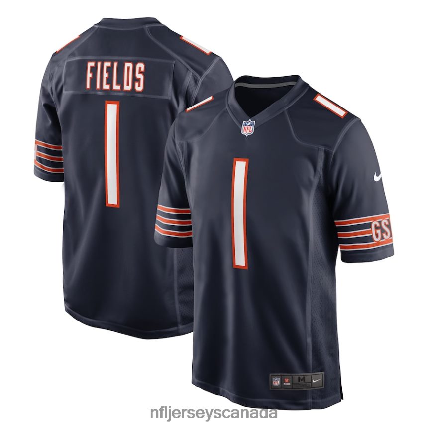Men Chicago Bears Justin Fields Nike Navy Game Jersey Clothing NFL TBXFR6294