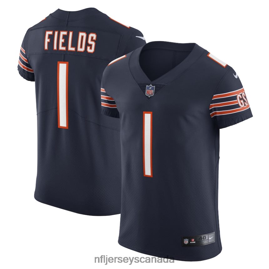 Men Chicago Bears Justin Fields Nike Navy Vapor Elite Jersey Clothing NFL TBXFR6588