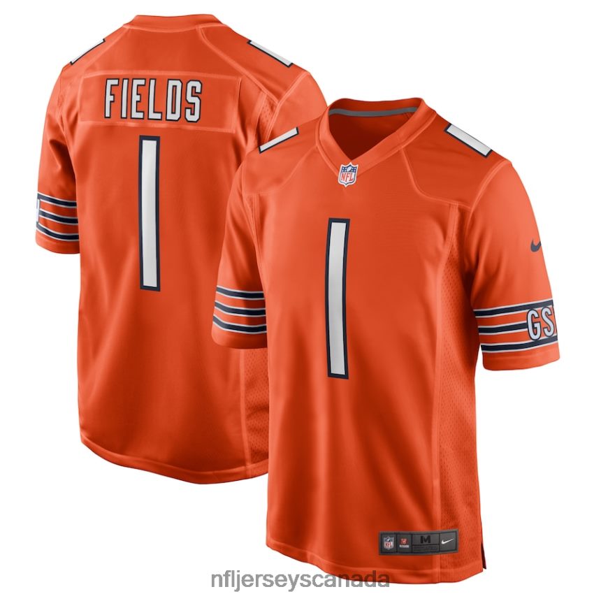 Men Chicago Bears Justin Fields Nike Orange Player Game Jersey Clothing NFL TBXFR6208