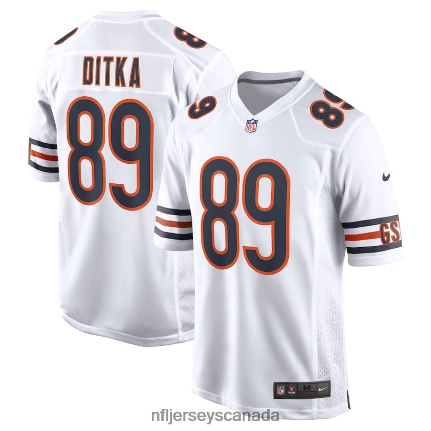 Men Chicago Bears Mike Ditka Nike White Retired Player Game Jersey Clothing NFL TBXFR61503