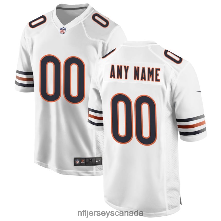 Men Chicago Bears Nike White Custom Game Jersey Clothing NFL TBXFR6491