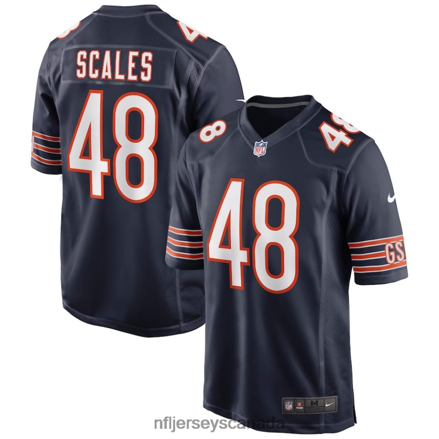 Men Chicago Bears Patrick Scales Nike Navy Game Jersey Clothing NFL TBXFR64345