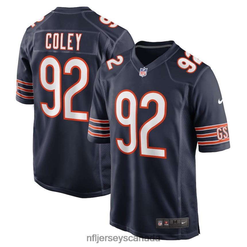 Men Chicago Bears Trevon Coley Nike Navy Game Player Jersey Clothing NFL TBXFR66286