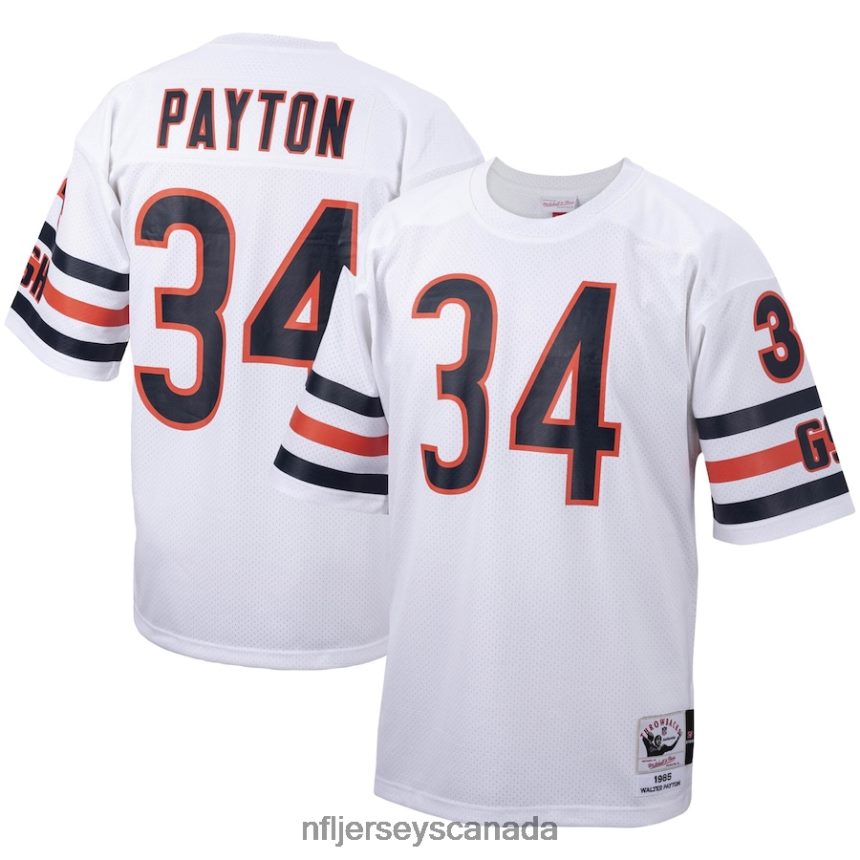 Men Chicago Bears Walter Payton Mitchell & Ness White Big & Tall 1985 Retired Player Replica Jersey Clothing NFL TBXFR61537