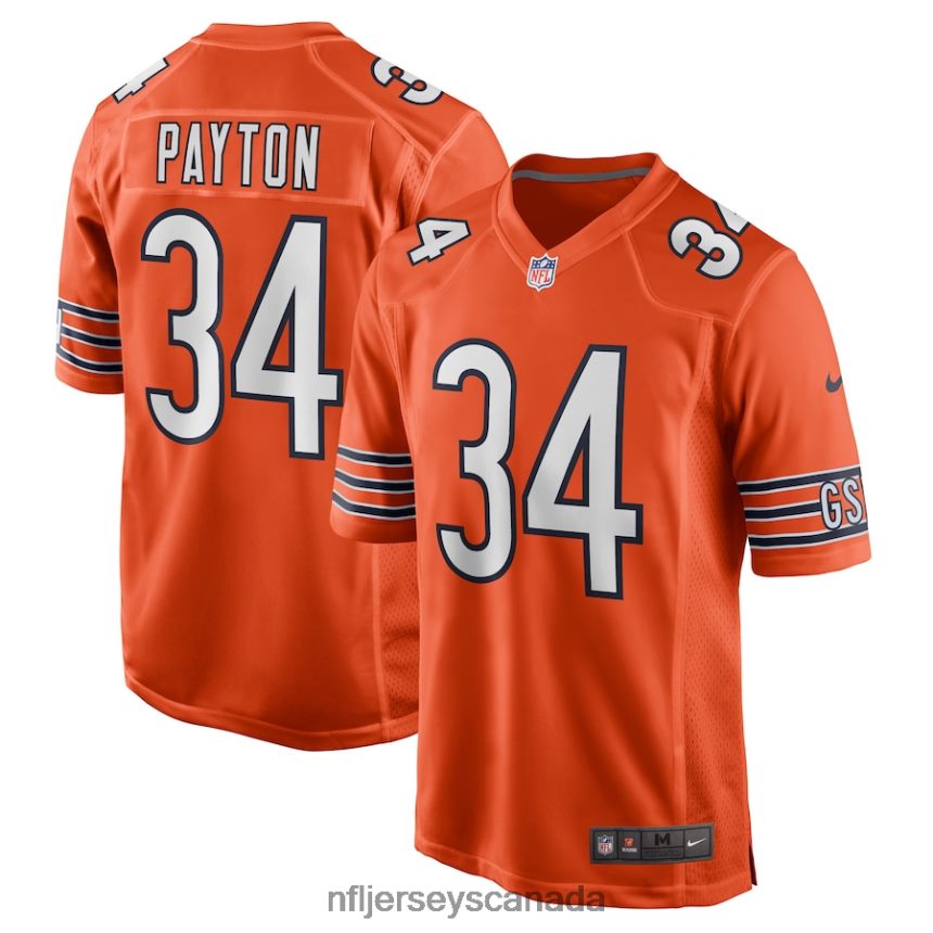 Men Chicago Bears Walter Payton Nike Orange Retired Player Jersey Clothing NFL TBXFR6430