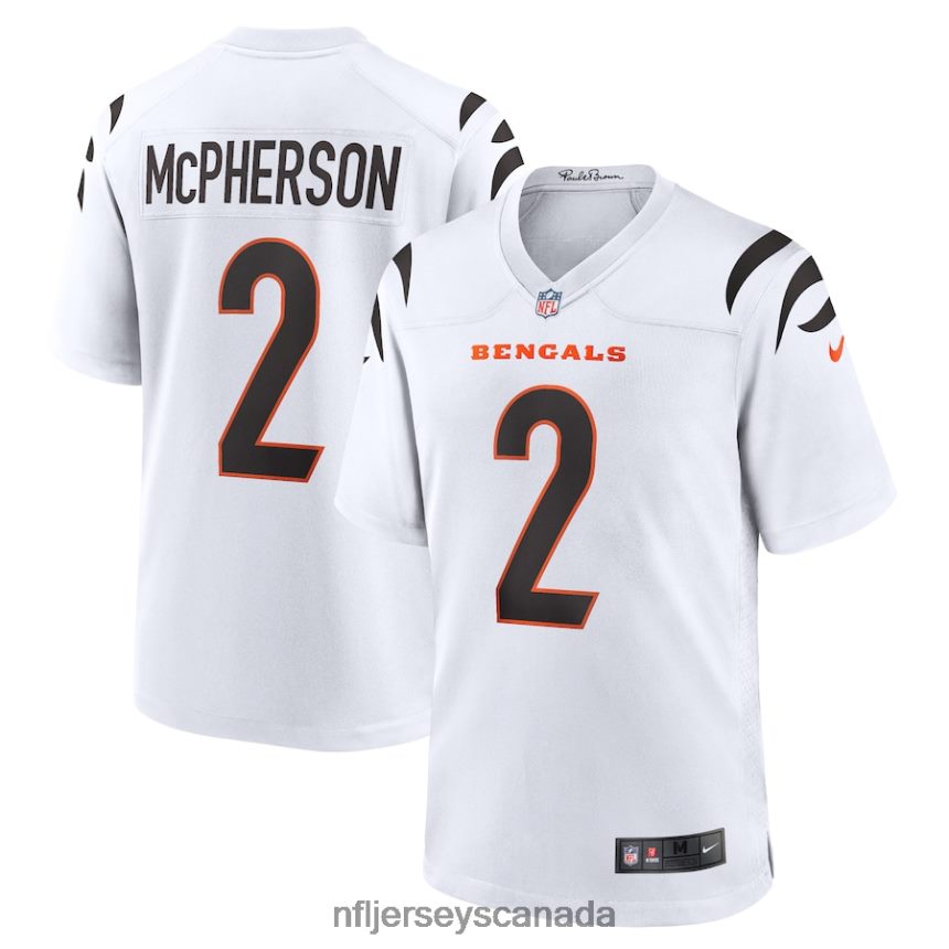 Men Cincinnati Bengals Evan McPherson Nike White Game Player Jersey Clothing NFL TBXFR6330