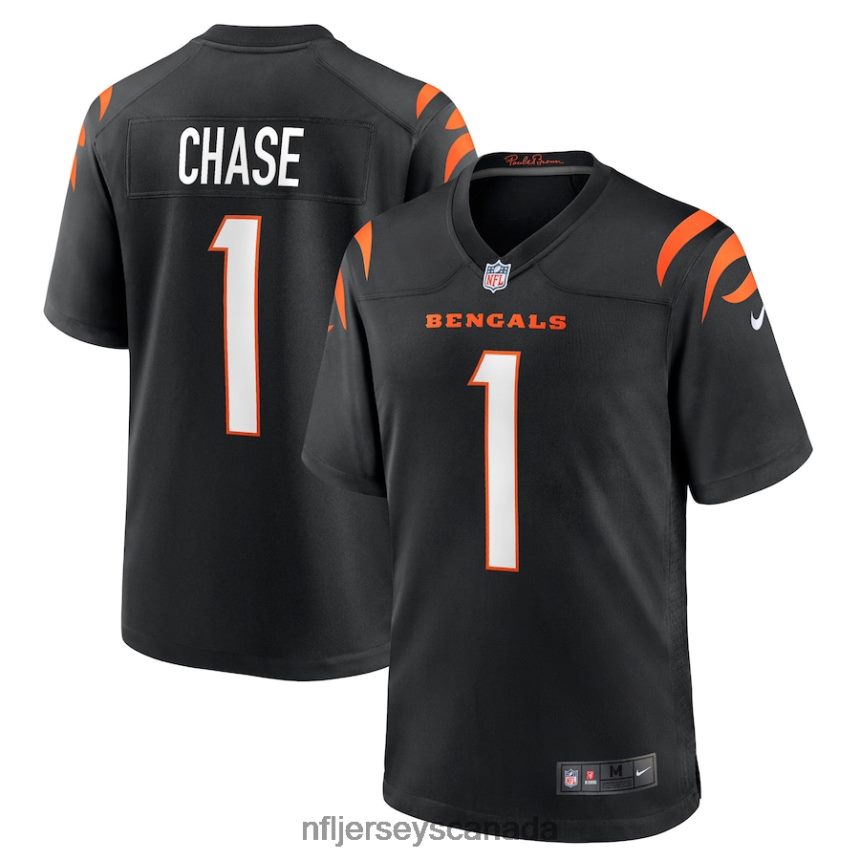Men Cincinnati Bengals Ja'Marr Chase Nike Black Game Jersey Clothing NFL TBXFR688