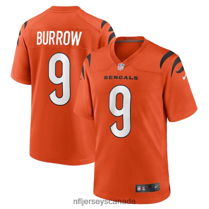 Men Cincinnati Bengals Joe Burrow Nike Orange Game Jersey Clothing NFL TBXFR6242