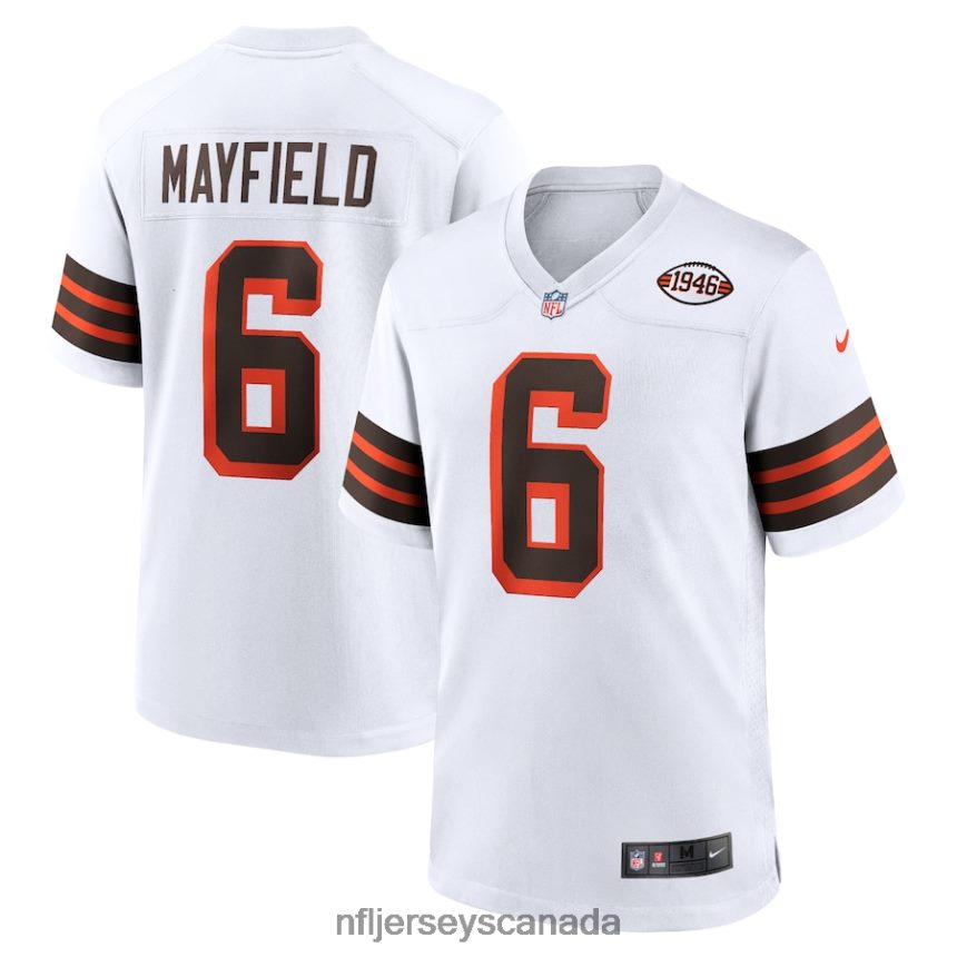 Men Cleveland Browns Baker Mayfield Nike White 1946 Collection Alternate Game Jersey Clothing NFL TBXFR62881