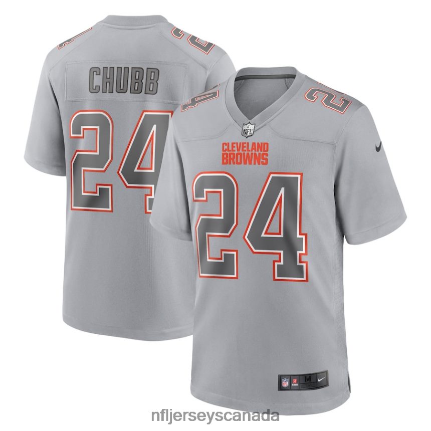 Men Cleveland Browns Nick Chubb Nike Gray Atmosphere Fashion Game Jersey Clothing NFL TBXFR62309