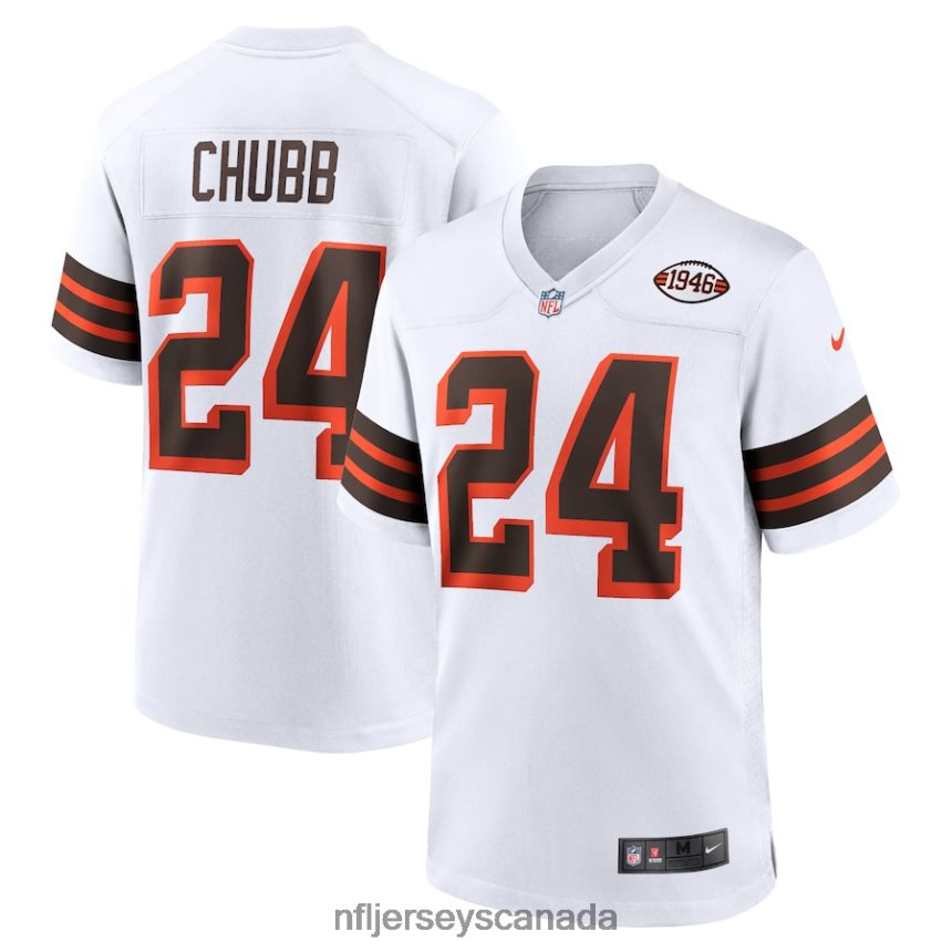 Men Cleveland Browns Nick Chubb Nike White 1946 Collection Alternate Game Jersey Clothing NFL TBXFR6311
