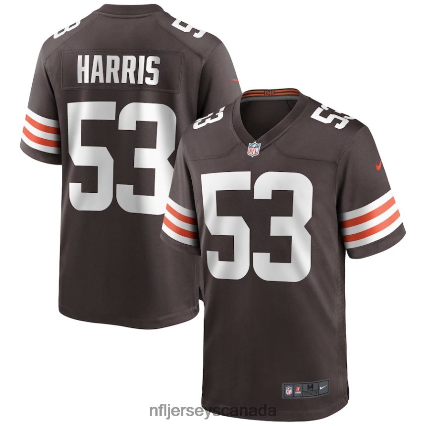 Men Cleveland Browns Nick Harris Nike Brown Game Jersey Clothing NFL TBXFR66653