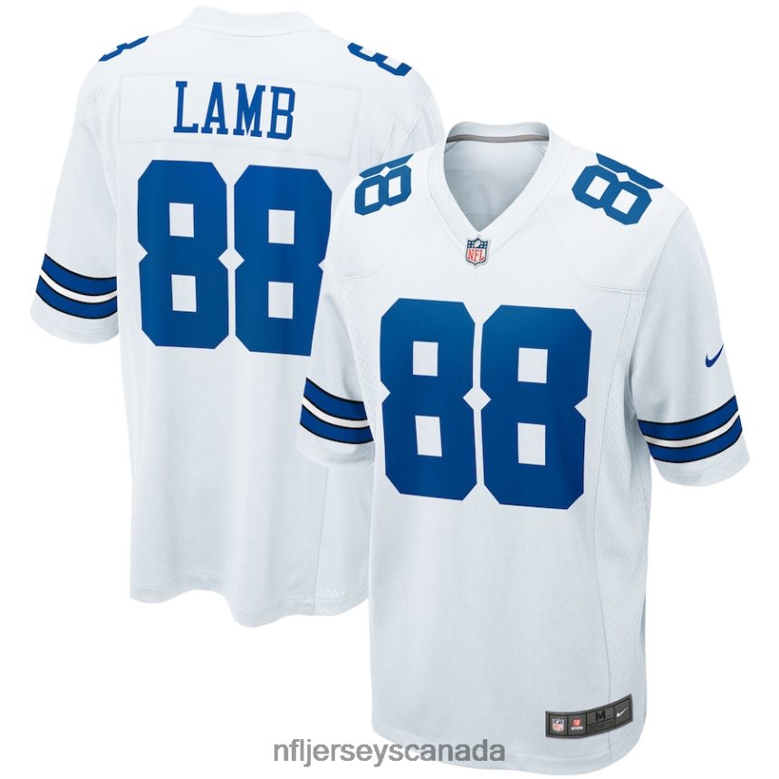 Men Dallas Cowboys CeeDee Lamb Nike White Game Team Jersey Clothing NFL TBXFR6333