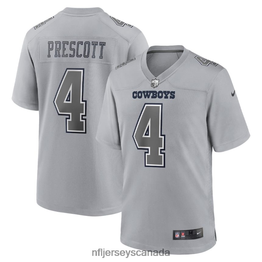 Men Dallas Cowboys Dak Prescott Nike Gray Atmosphere Fashion Game Jersey Clothing NFL TBXFR61709