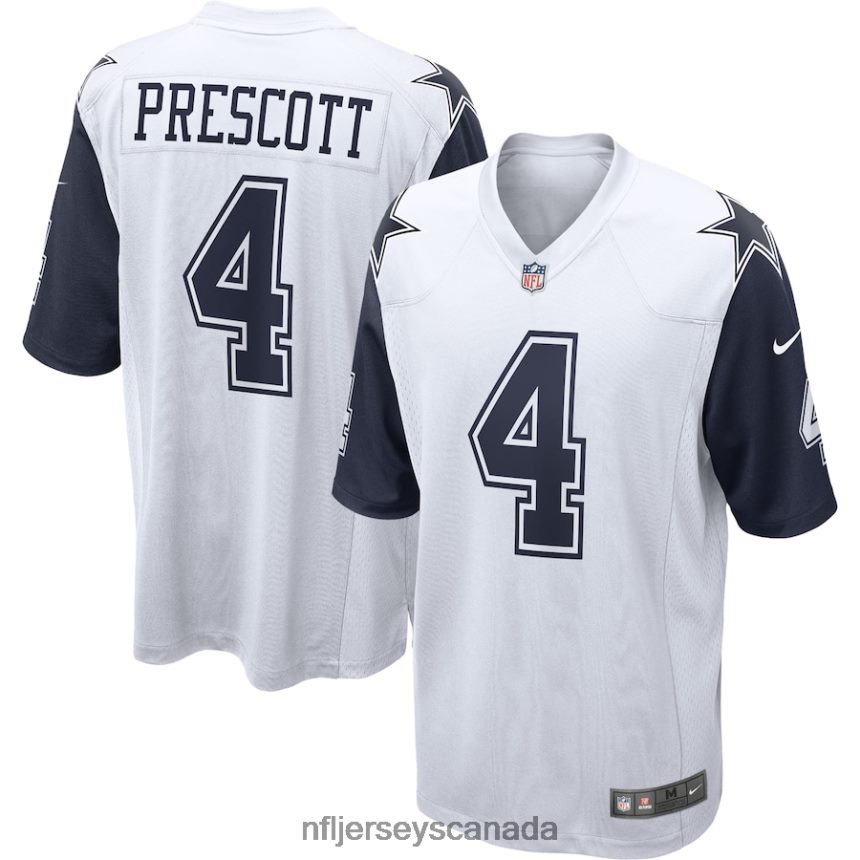 Men Dallas Cowboys Dak Prescott Nike White Alternate Game Jersey Clothing NFL TBXFR6823