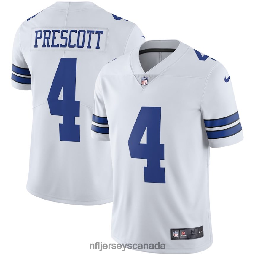 Men Dallas Cowboys Dak Prescott Nike White Vapor Limited Player Jersey Clothing NFL TBXFR66092