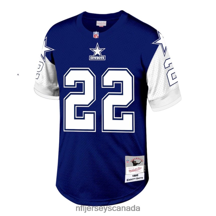 Men Dallas Cowboys Emmitt Smith Mitchell & Ness Navy 1995 Legacy Replica Jersey Clothing NFL TBXFR638
