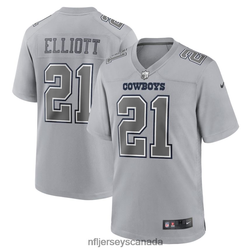 Men Dallas Cowboys Ezekiel Elliott Nike Gray Atmosphere Fashion Game Jersey Clothing NFL TBXFR61257