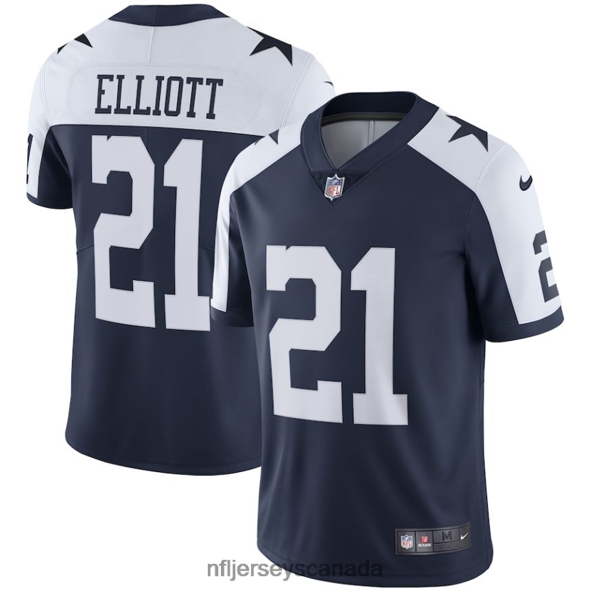 Men Dallas Cowboys Ezekiel Elliott Nike Navy Alternate Vapor Limited Jersey Clothing NFL TBXFR6682