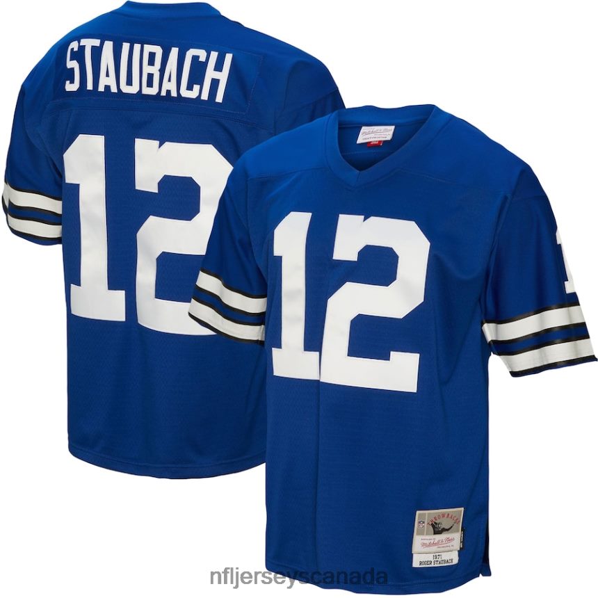Men Dallas Cowboys Roger Staubach Mitchell & Ness Royal 1971 Legacy Replica Jersey Clothing NFL TBXFR6930