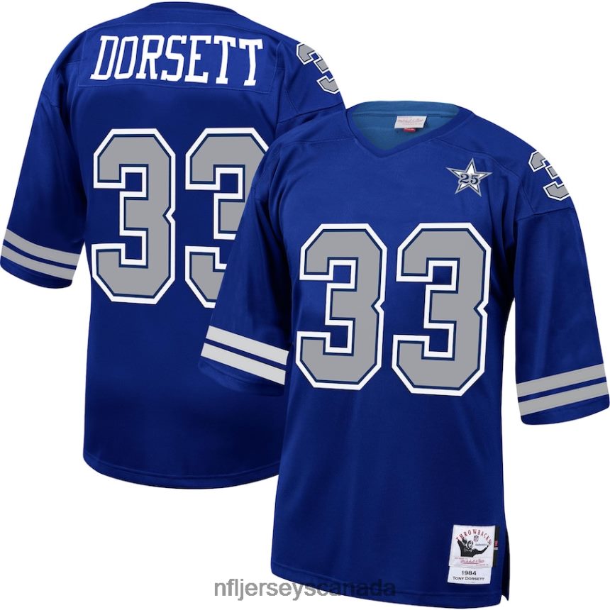 Men Dallas Cowboys Tony Dorsett Mitchell & Ness Royal 1984 Authentic Retired Player Jersey Clothing NFL TBXFR62589