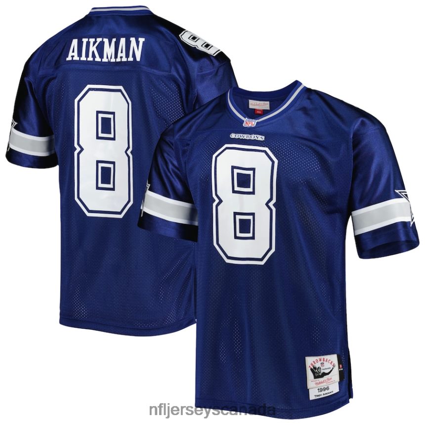 Men Dallas Cowboys Troy Aikman Mitchell & Ness Navy 1996 Authentic Retired Player Jersey Clothing NFL TBXFR63506